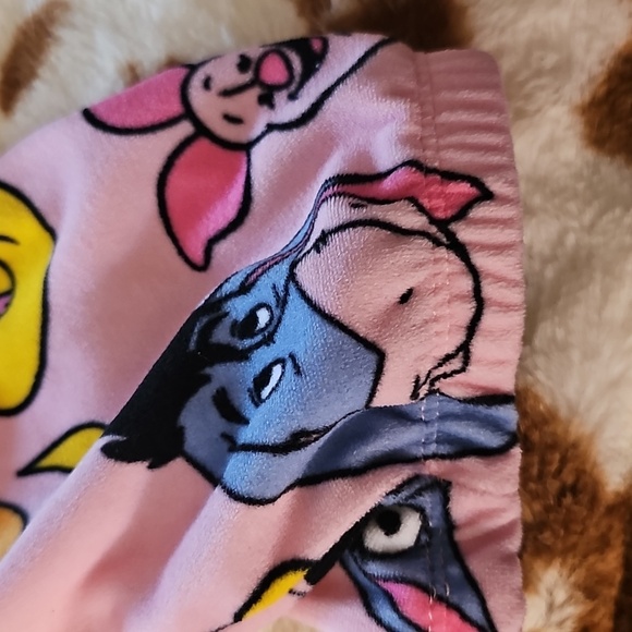 Disney Pink Pajama Bottoms with Winnie the Pooh and Friends Size M - Picture 4 of 5